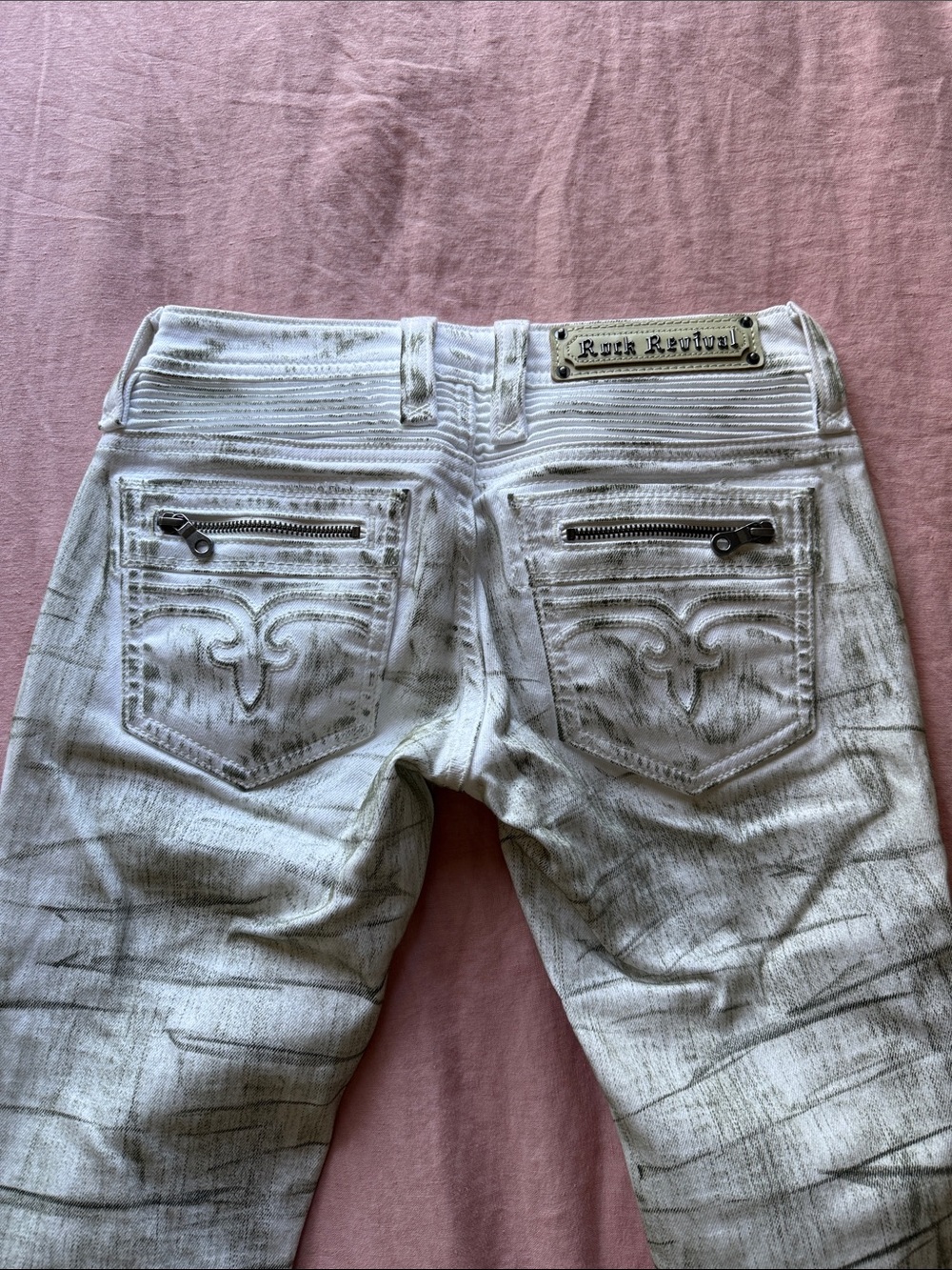 Rock Revival Kamil Super Low-Rise Moto Bootcut Jeans in Riot Frost - Picture 12 of 12